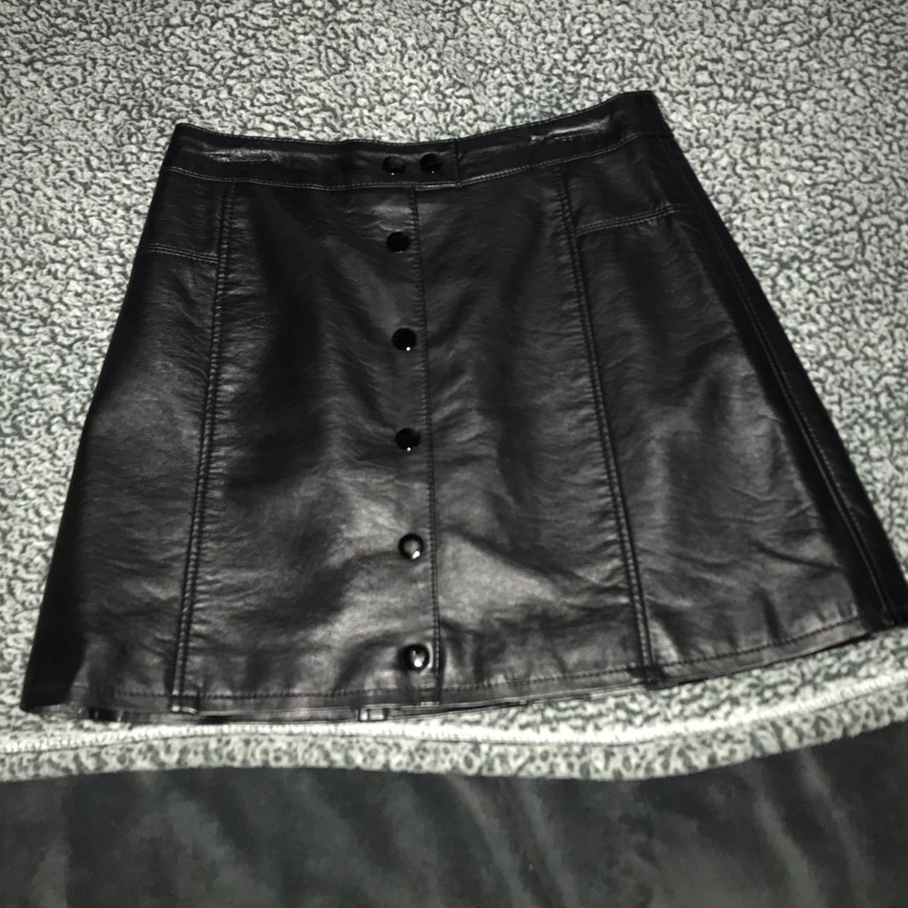 H&M Black Leather Skirt